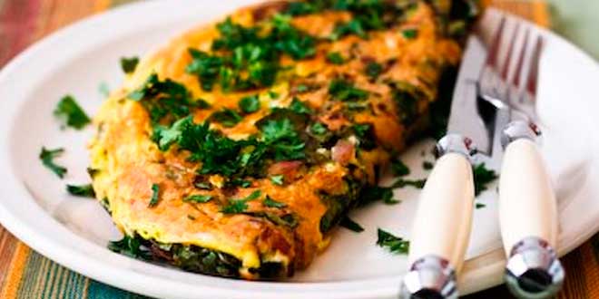 Omelette de Kale et veau