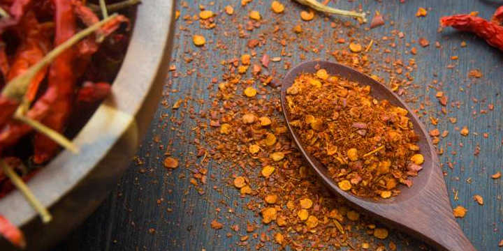 Cayenne ou piment rouge dans les aliments