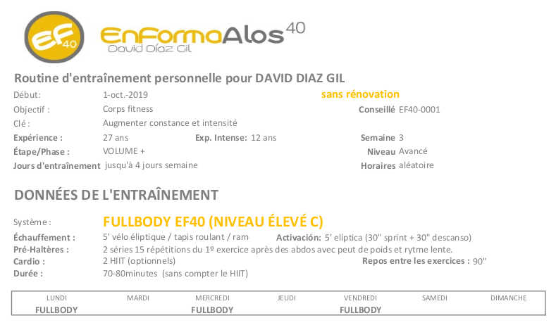 Keto volume semaine 3 Keto-volume semaine 3