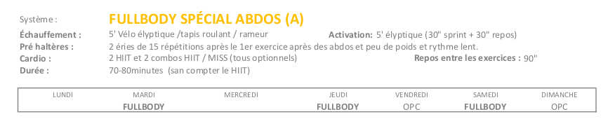 Semaine 4 Full Body Keto