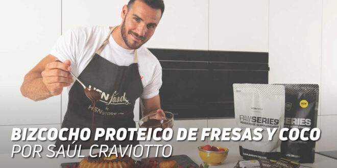 Bizcocho Protéiné aux Fraises et Noix de Coco par Saúl Craviotto