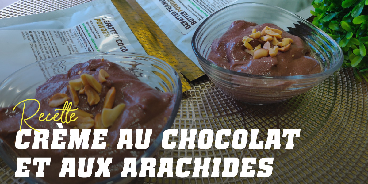 Crème dessert au chocolat et cacahuète