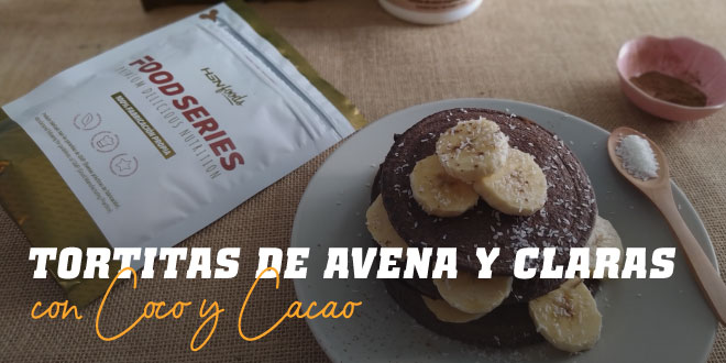 Pancakes d&rsquo;Avoine et Blancs d&rsquo;Œufs au Coco et Cacao