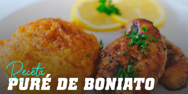 Purée de patate douce et blanc de poulet