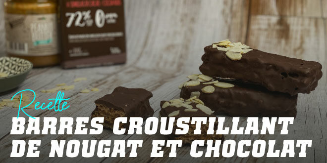Barres Croustillantes de Nougat et de Chocolat Barres Croustillantes de Nougat et de Chocolat