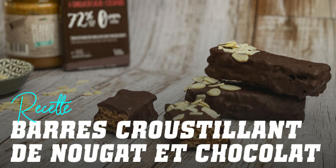 Barres Croustillantes de Nougat et de Chocolat