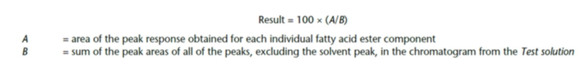 Formule de mesure du pourcentage d'acides gras dans la zone 