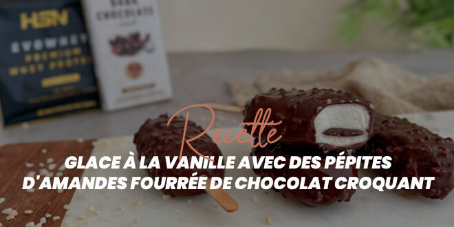 Glace à la Vanille et aux Amandes Enrobée de Chocolat Croquant