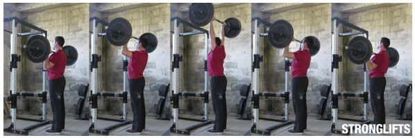 Mouvement de la barre en développé militaire