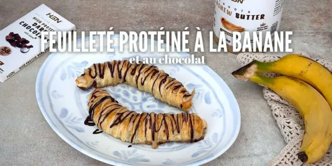 Feuilleté à la banane et au chocolat protéiné