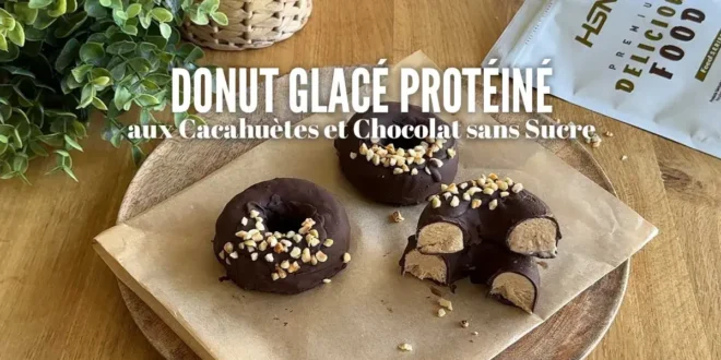 Glace Donut Protéinée au Cacahuète et Chocolat Sans Sucre Glace Donut Protéinée au Cacahuète et Chocolat Sans Sucre