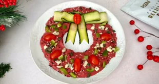 Couronne de houmous pour Noël