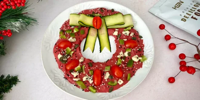 Couronne de houmous pour Noël