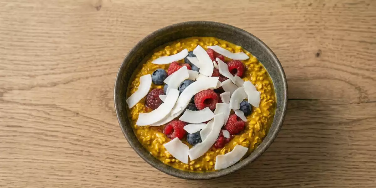 Overnight Oats Épicés aux Fruits Rouges et Chips de Coco