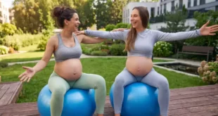 Exercices avec ballon de Pilates pour femmes enceintes