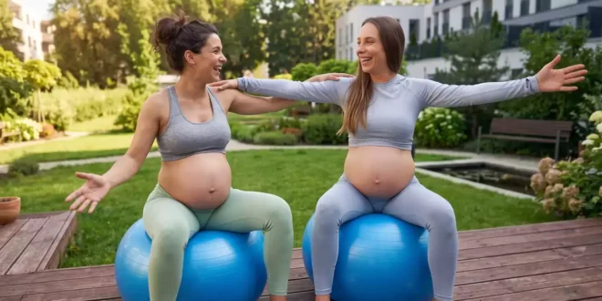 Exercices avec ballon de Pilates pour femmes enceintes