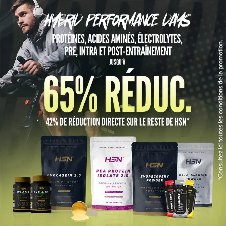 Jusqu&rsquo;&agrave; 65% de R&eacute;duc. sur les Prot&eacute;ines, Acides Amin&eacute;s, &Eacute;lectrolytes, Pre, Intra et Post-Entra&icirc;nement 