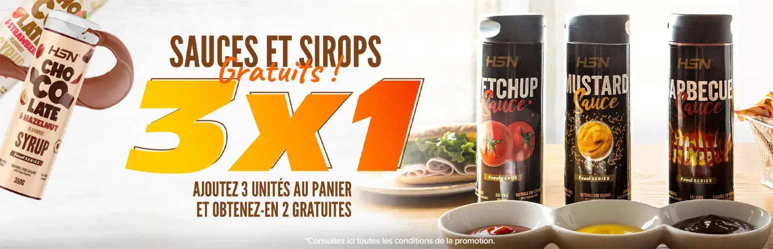 3x1 sur les Sauces et Sirops