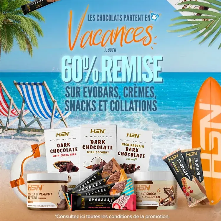 Jusqu'&agrave; 60% de R&eacute;duc. sur Evobars, Cr&egrave;mes, Snacks et Collations