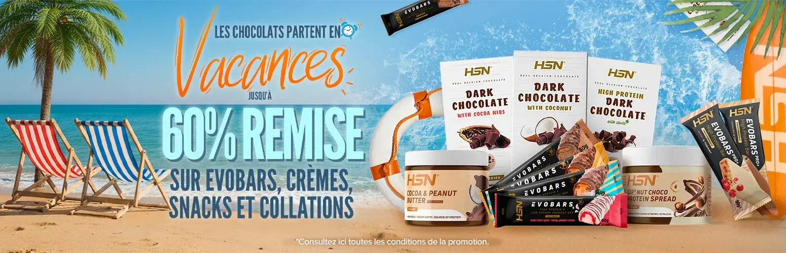 Jusqu'&agrave; 60% de R&eacute;duc. sur Evobars, Cr&egrave;mes, Snacks et Collations