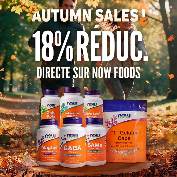 18% R&eacute;duc. Directe sur Now Foods