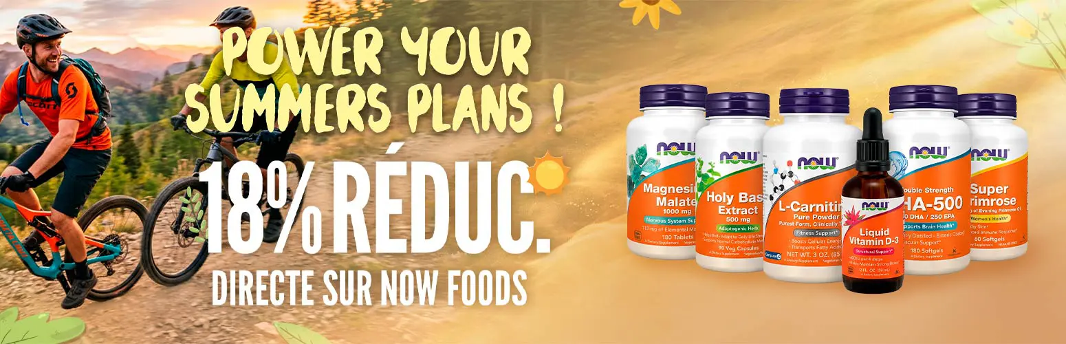 18% R&eacute;duc. Directe sur Now Foods
