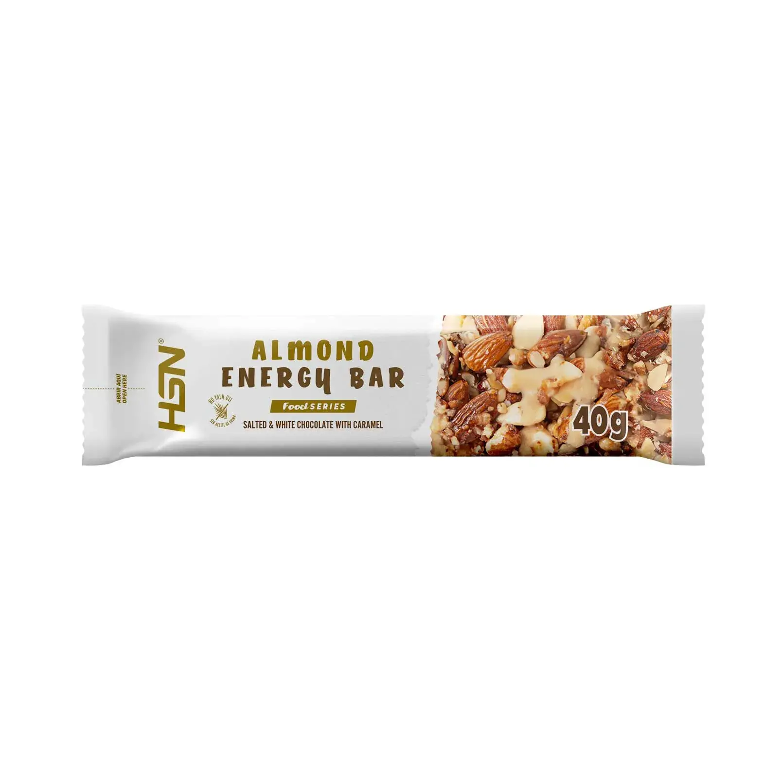 ALMOND ENERGY BAR 40g AMANDES SALÉES ET CHOCOLAT BLANC AU CARAMEL