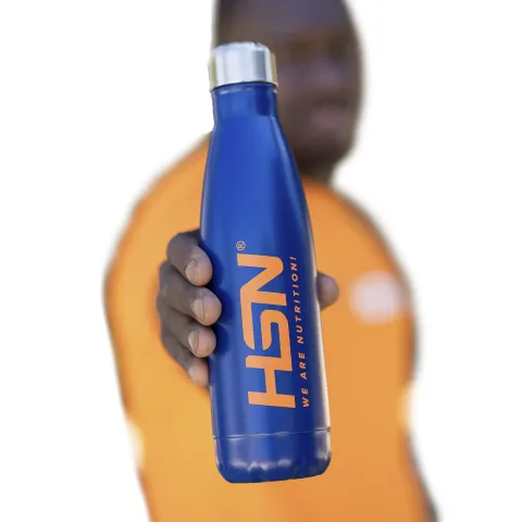 BOUTEILLE HSN WE ARE NUTRITION! ACIER INOXYDABLE 550ml BLEU MARINE