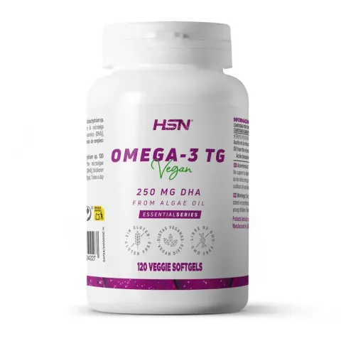 DHA vegan 250 mg omega-3 TG huile d'algues - 120 gélules végétales