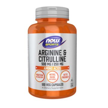 ARGININE & CITRULINE 500mg/250mg - 120 veg caps ARGININE & CITRULINE 500mg/250mg - 120 veg caps