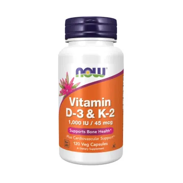 VITAMINE D3 + VITAMINE K2 1000UI/45mcg - 120 veg caps VITAMINE D3 + VITAMINE K2 1000UI/45mcg - 120 veg caps