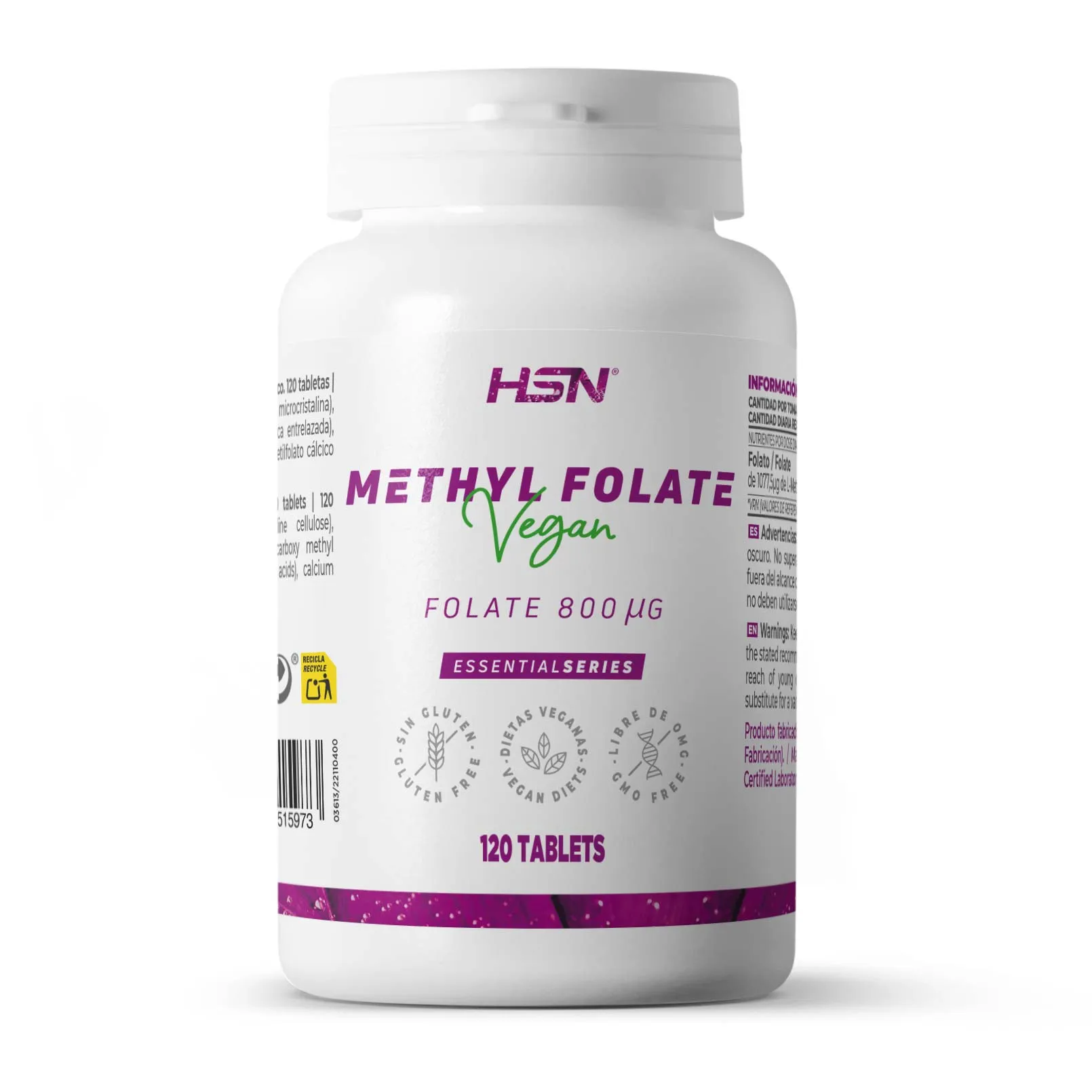 MÉTHYLPHOLATE (800mcg FOLATE) - 120 tabs