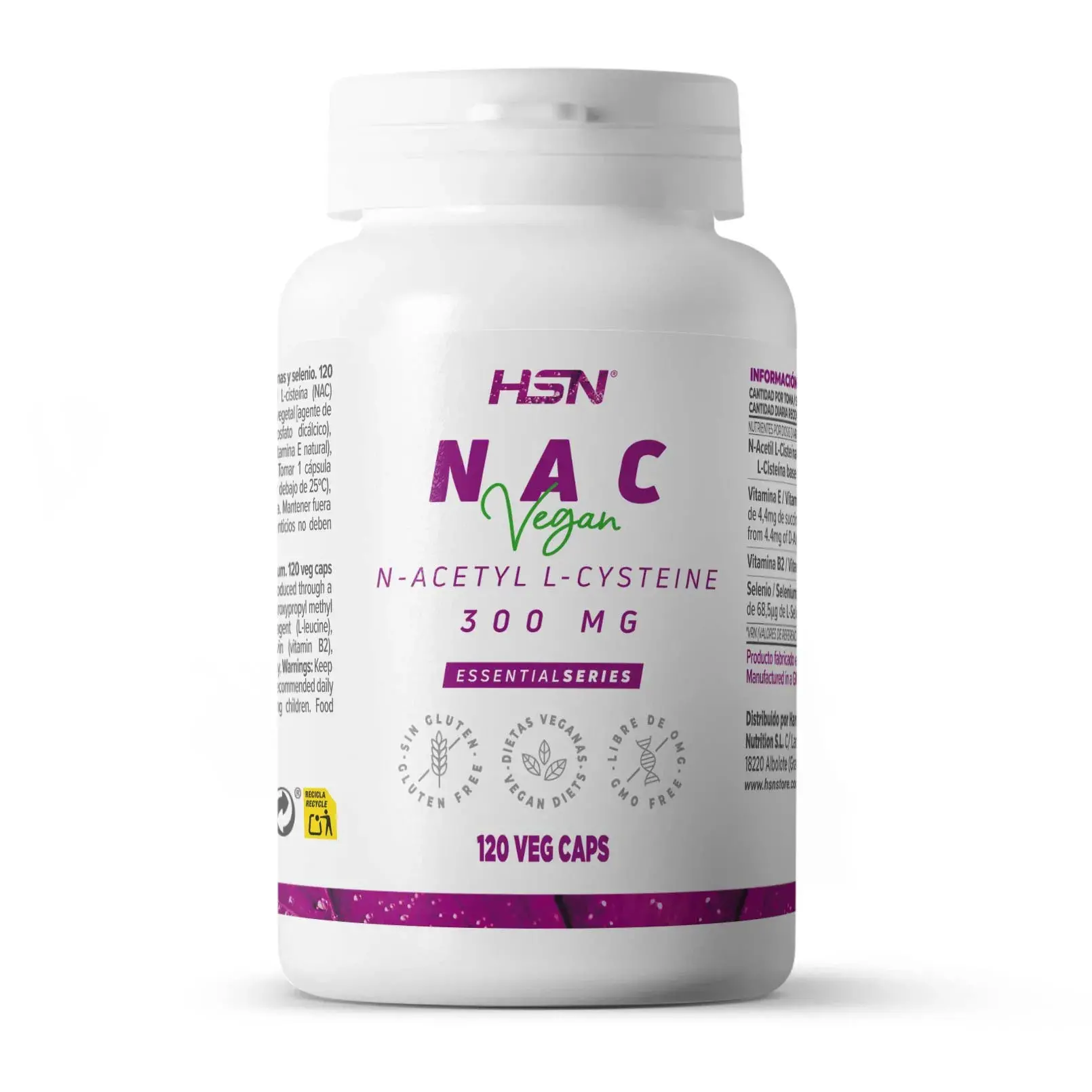 NAC (N-ACÉTYL-L-CYSTÉINE) 300mg - 120 veg caps