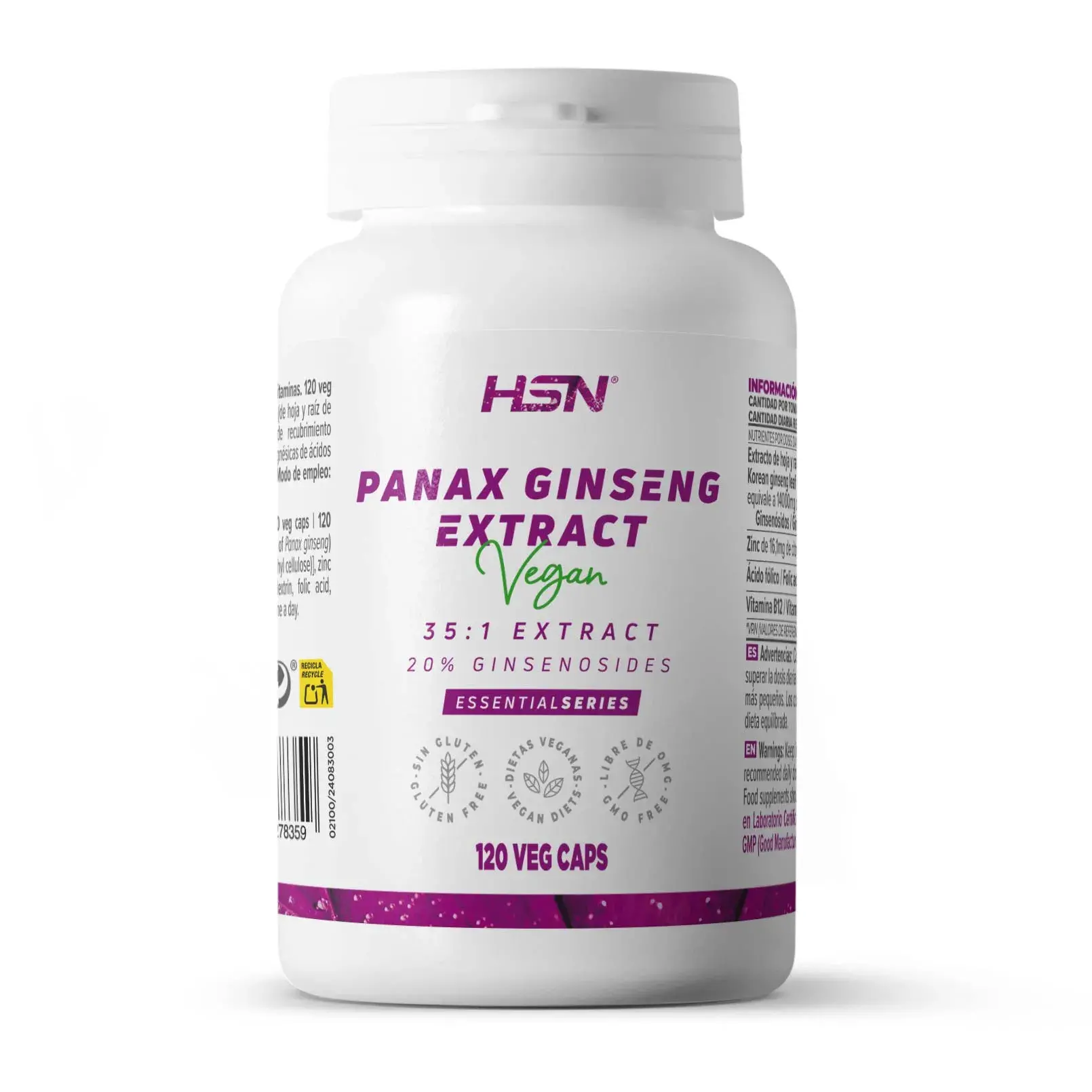 EXTRAIT DE PANAX GINSENG (35:1) 400mg - 120 veg caps
