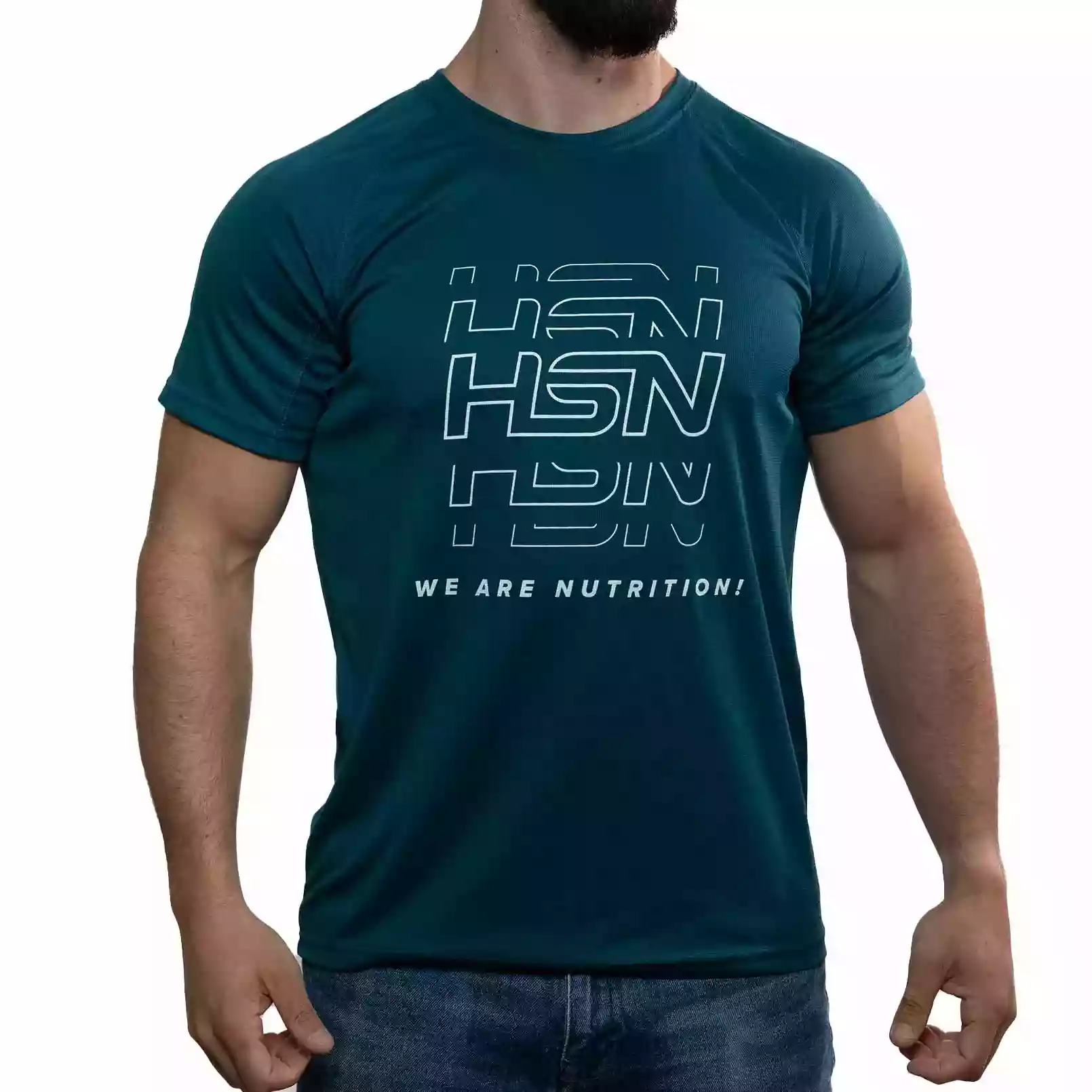 T-SHIRT TECHNIQUE HSN 'WE ARE NUTRITION!' BLEU LUNE - S