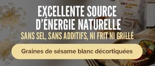 Graines&nbsp;de&nbsp;s&eacute;same&nbsp;blanc&nbsp;d&eacute;cortiqu&eacute;es
