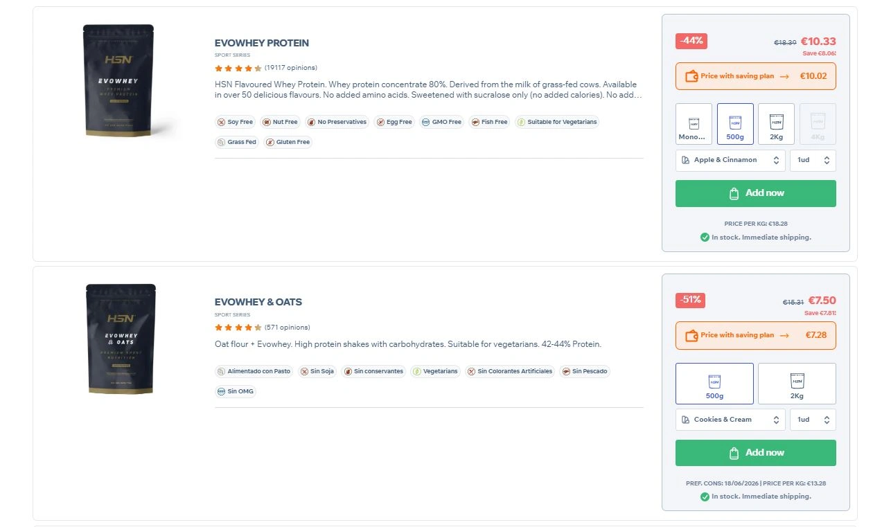 S&eacute;lectionnez un produit de HSN