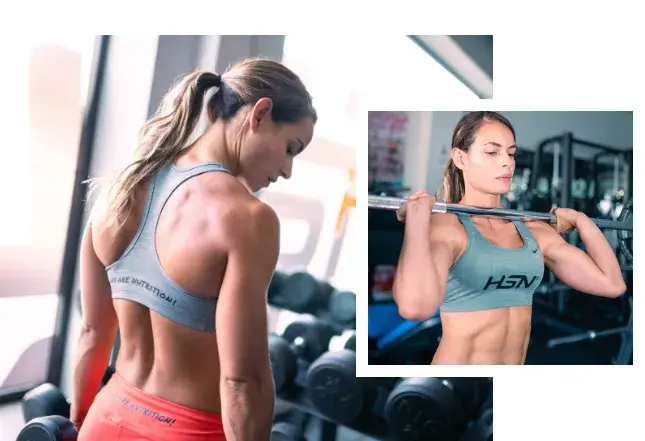 Une femme &agrave; la salle de sport avec une barre.