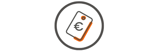 icône étiquette avec symbole euro.