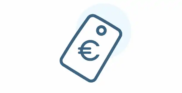 icône étiquette avec symbole euro.